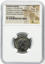 Licinius I BI Follis AD 313 Heraclea Jupiter NGC MS Ancient Roman Coin RIC VI 73