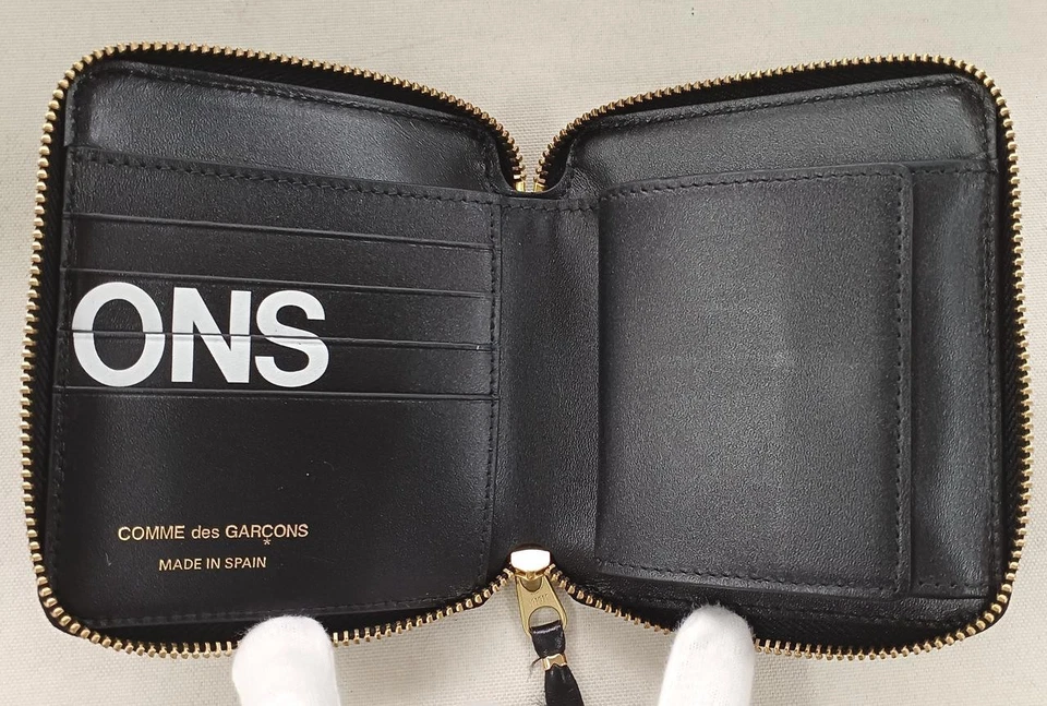 Мужской кожаный бумажник двойного сложения Comme des Garcons SA2100HL б/у - Изображение 4 из 4