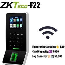 ZKTeco F22 Biometric Time Clock - Fingerprint & WIFI & RFID 5000 Card Capacity