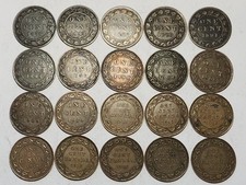 1876-1920 Canada Large Cent Lot Of 20 Coins 2516