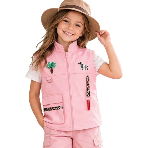 Niños Explorador de la Selva Zoológico Guardián Conjunto Disfraz Ropa Exterior Cuidador del Zoológico Uniforme Chaleco - Imagen 21 de 48