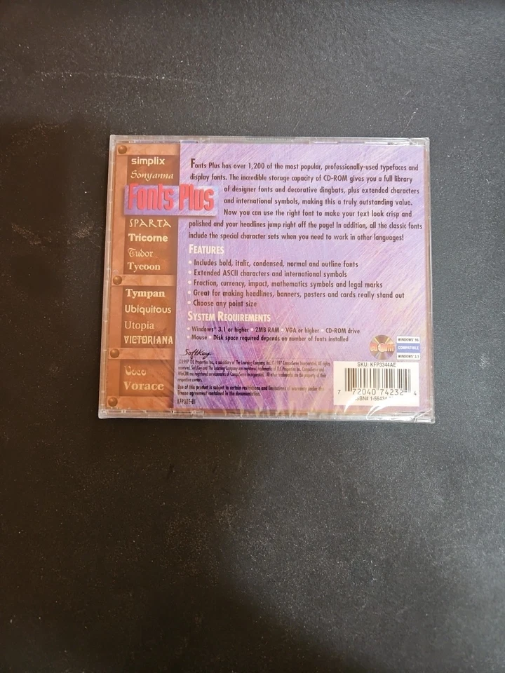 Fonts Plus 1250 Volume 3 PC CD scalable Postscript Truetype designs characters + - Image 4 of 4