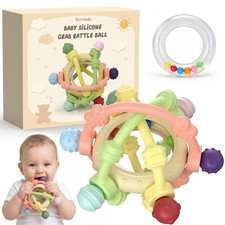 Baby Rattle Ball Sensory Toys Teething Over 3 Months Colorful