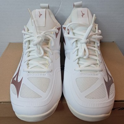 NIB Mizuno Energy Wave Dimension Volleyball Shoes White-Rose Gold Women's US 8.5
