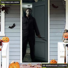 Horror Movie Door Decorations Halloween Door Cover Halloween Decoration for Fron