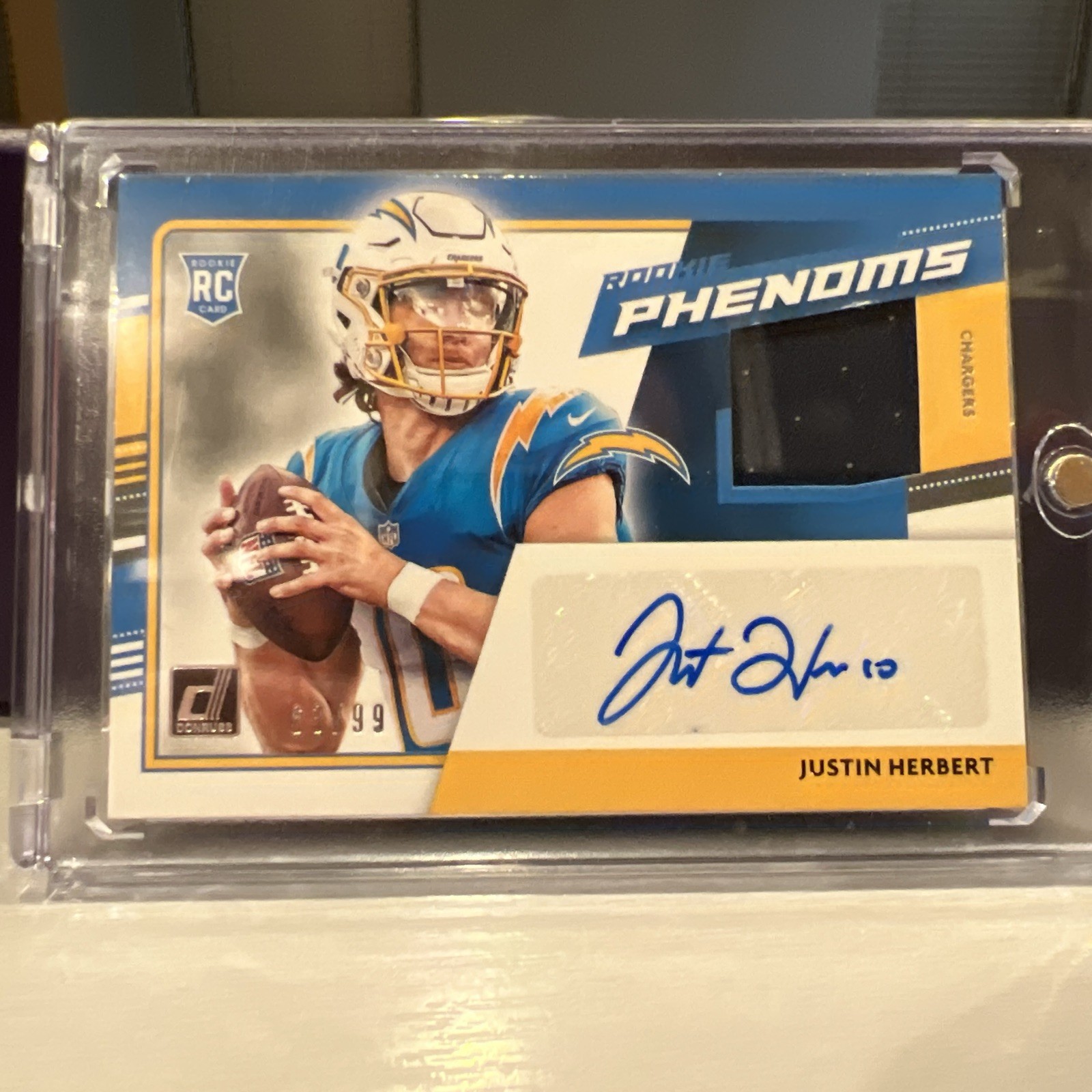 Justin Herbert 2020 Panini Donruss Rookie Phenoms RPA RC Patch AUTO #/99🔥
