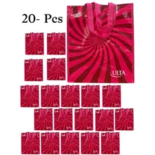 Ulta Beauty Pink Striped Reusable Shopping / Grocery Tote Bag lot of 20, BN