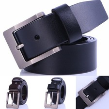 Leather 1 Belts Genuine New Belt Jeans Grain Buckle Metal Full  Real Mens