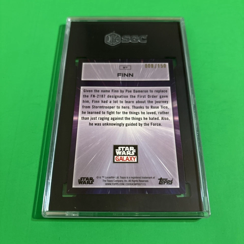 2022 Topps Star Wars Galaxy Chrome 87 ATOMIC REFRACTOR / 150 SGC 9.5! Finn - Image 3 of 4
