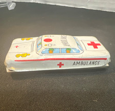 Vintage Tin Litho Ambulance Toy Vehicle Made in Japan for Ages 4-7 8-11