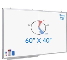 Large Magnetic Whiteboard, maxtek 60 x 40 Magnetic Dry Erase Board Foldable with