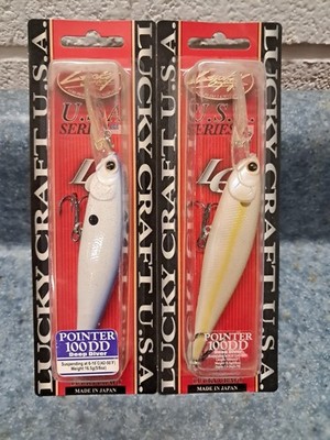 2 OG LUCKY CRAFT Pointer 100DD 5/8oz  100mm Luckycraft Suspending Jerkbait Rare!