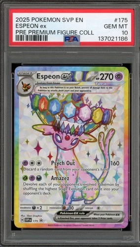 Pokemon Espeon ex Prismatic Evolutions Premium Figure Coll. Promo #175 PSA 10