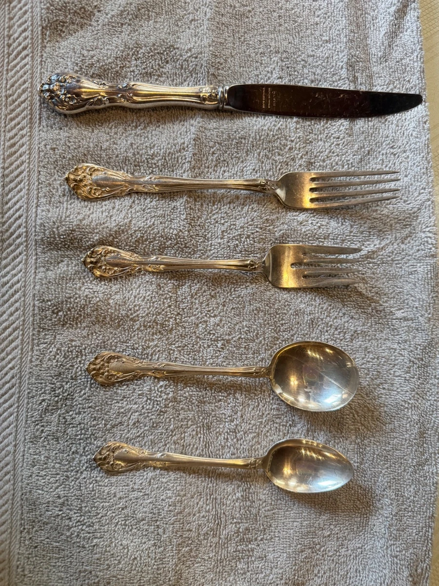 Alvin Chateau Rose Antique US Sterling Silver Flatware Sets for