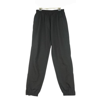 Vtg Reebok Track Pants Mens L Black Nylon Ankle Zip Retro 90's Activewear Y2K 