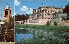 Ames Iowa State University Campanile & Memorial Union Lake Laverne postcard