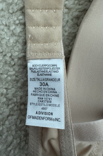 NWT Maidenform Girls 30A Bra Convertible Beige 4667 Adjustable Hooks & Strap - Picture 4 of 5