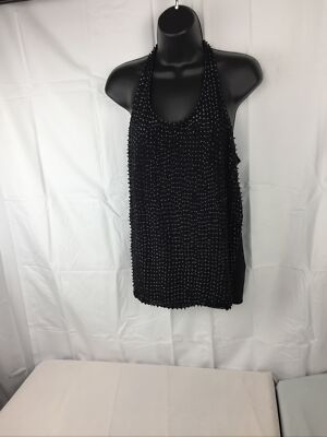 Gestuz Women s Black Beaded Tank Top Size XS