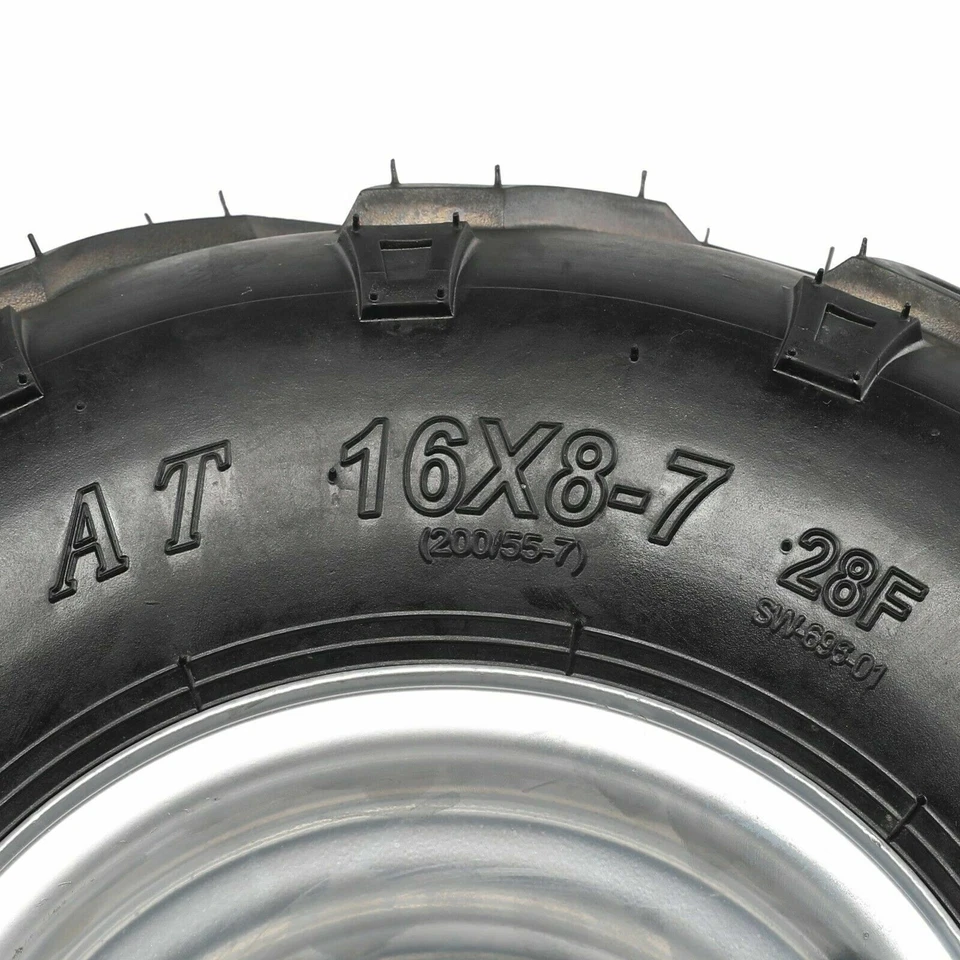 2pc 7" inch 16X8-7 16x8x7 Tire Wheel 3 Lug Rim For Taotao 125cc 150cc ATV GoKart - Image 2 of 4