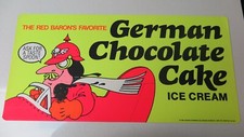 Baskin Robbins ice cream 1981 poster sign GERMAN CHOCOLATE CAKE 12" X 24"