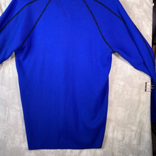 Maglione Meister Leif blu nordico Fair Isle misto lana 1/4 zip pullover uomo L - Foto 5 di 8