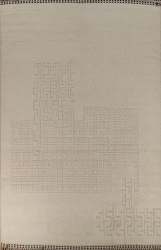 Geometric Ivory Wool Moroccan Oriental Large Rug 10x15 Handmade Living Room Rug