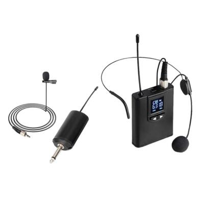 Drahtloses Mikrofonsystem mit Revers Lavalier und Headset Sender Empfänger