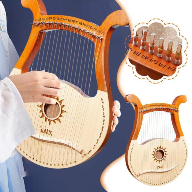 Portable 19 StRings Lyre Harp Wood Mahogany With Carry Bag Parts New T0 Portable 19 StRings Lyre Harp Wood Mahogany With Carry Bag Parts New T0