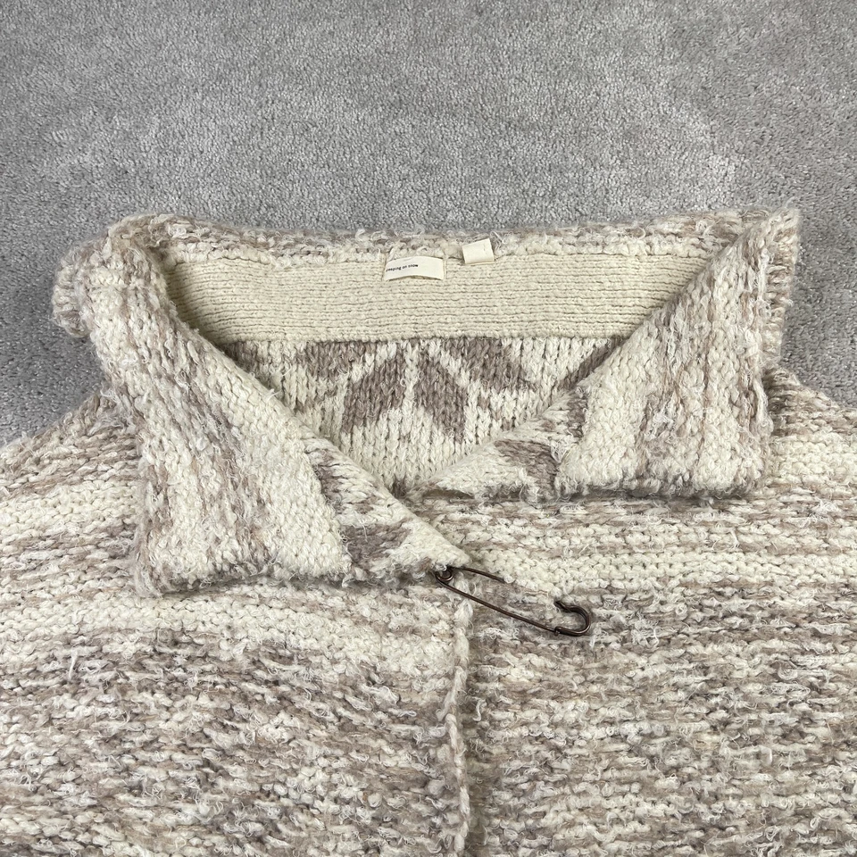 Sleeping on Snow Anthropologie Sweater Womens Small Tan Chunky Knit Cardigan - Image 2 of 4