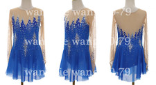 New Ice Figure Skating Dress Figure Skating Dress For Competition blue dyeing