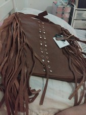 Luxuriously Made Real Leather Fring Brown Big Sized Unique Trending Quality Bag