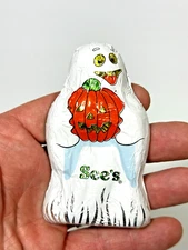 Vintage See's Foil Wrapped Chocolate Ghost Halloween Candy
