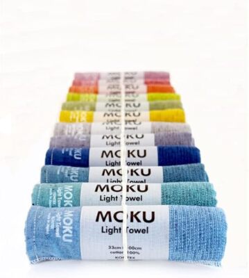 mukuページ Contex MOKU Face Towel 59073-90 Set of 5 A. Blue Aqua Almond Lemon