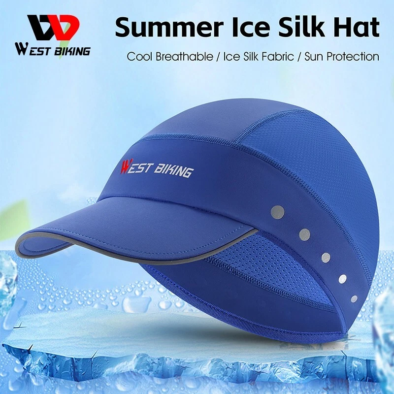 Gorra de ciclismo de verano Casco de bicicleta Sombrero UV Ala de sol Deportes Correr Bicicleta Sombrero Azul Foto 4 de 4