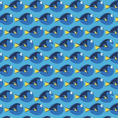 Disney Pixar Finding Dory Blue 100% Cotton Fabric by The Yard