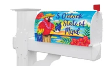 Parrot Ocean Hibiscus Flower Magnetic Mailbox Cover Only
