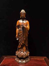 Chinese Natural Boxwood Hand carved Exquisite Buddha Statue