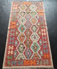 Tribal Handmade Afghan/Turkish Kilim Rug, Artisan Wool Aztec Rug,Size 195x102 CM