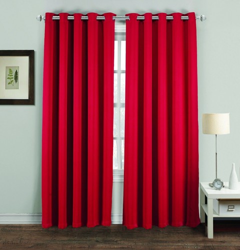 BLACKOUT CURTAINS EYELET TOP READY MADE PAIR THERMAL WITH FREE TIE-BACKS ⭐⭐⭐⭐⭐ - Picture 7 of 7