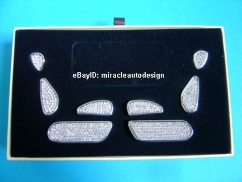 MERCEDES BENZ W220 S-CLASS & W215 CL CRYSTAL FRONT SEAT POWER SWITCH COVERS SET - Foto 2 di 8