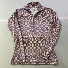 Nike Pro Hyperwarm Dri Fit Half Zip Long Sleeve Top Shirt Sz M Purple 485693