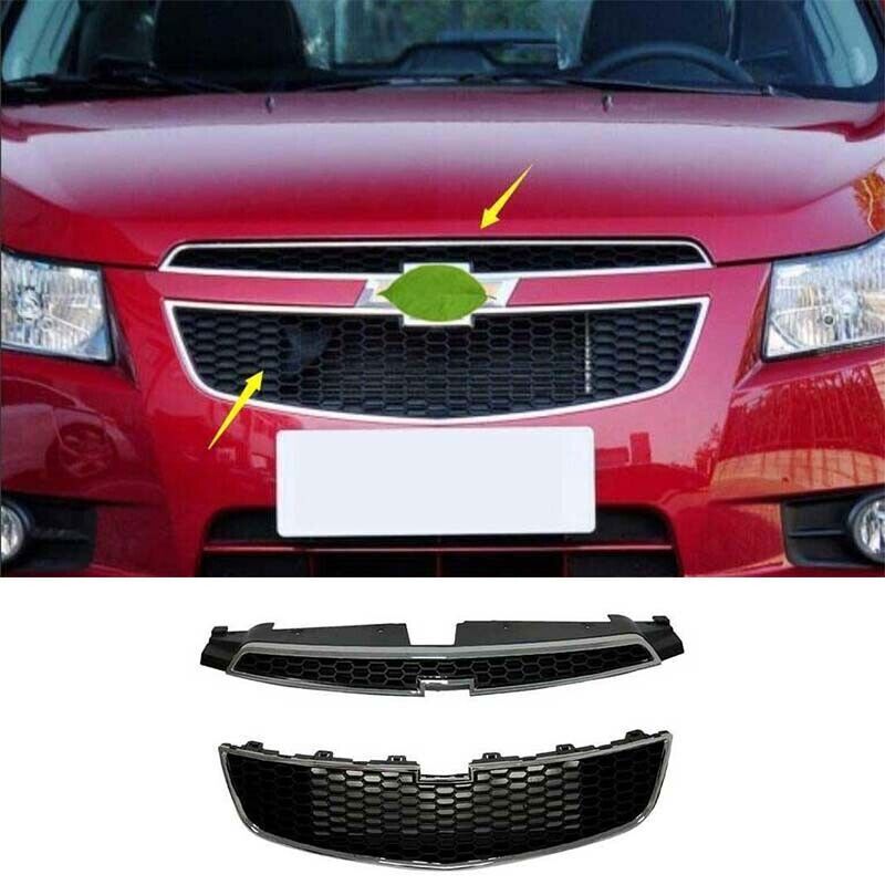 Chevrolet Cruze 2010-2015 Front Bumper Hood Black Mesh Grill 2PCS