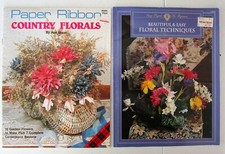SET 2 CRAFT BOOKLETS: PAPER RIBBON COUNTRY FLORALS & EASY FLORAL TECHNIQUES