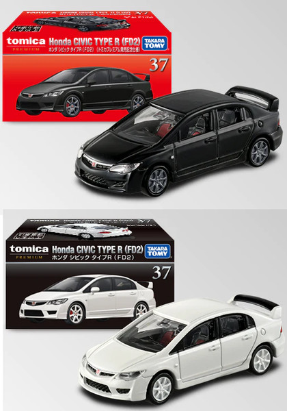Takara Tomy Tomica Premium No.37 Honda Civic Type R FD2 2X Set 1:64 Model Car-image
