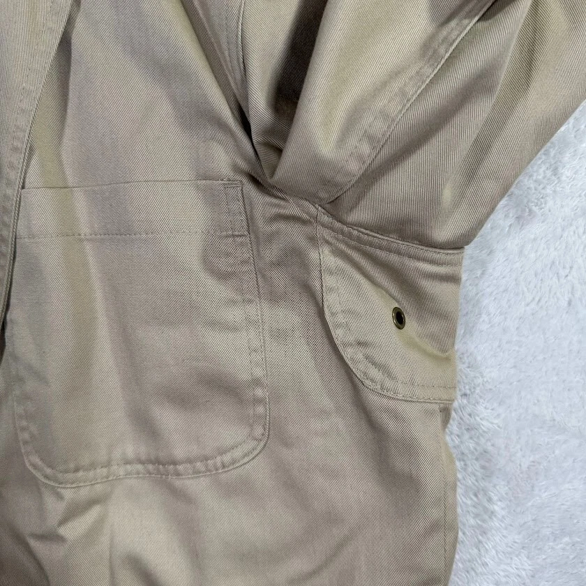 Duluth Trading Co Mens Large Chore Jacket Work Blazer Khaki Beige Rugged Elbow - Image 3 of 4
