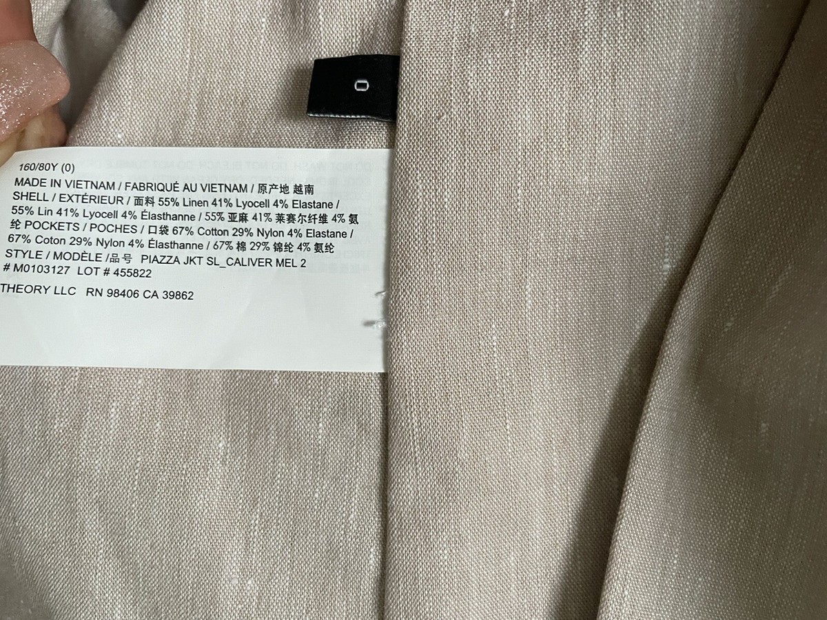 theory piazza jacket Caliver Mel 2 Wheat Melange linen blend