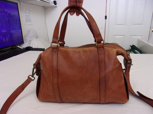 Madewell Brown Leather Zip Hobo Handbag Purse Top Handle Medium