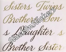  2 Sheets Mrs Grossman's SIBLINGS Sister Brother twins son Stickers RARE 2004