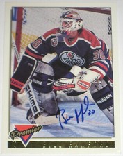 BILL RANFORD SIGNED TOPPS PREMIER GOLD EDMONTON OILERS CARD AUTOGRAPH AUTO!