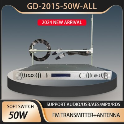 50W Professional FM transmitter +Antenna Broadcasting for Radio Station